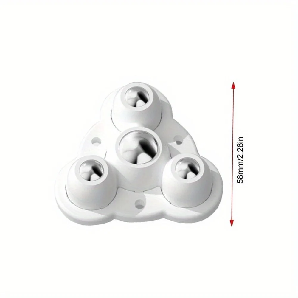 4pcs Self-Adhesive Mute Ball Casters Wheels 3 Beads Furniture Wheel Stainless Steel 360° Rotation Heavy Duty Silent