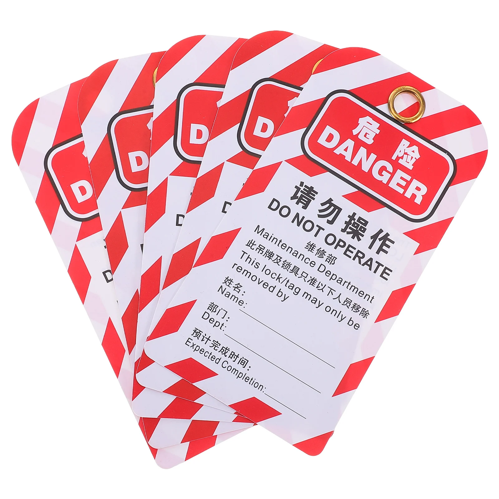 5 Pcs Tag Safety Lock Tags Warning Sign Label Do Not Operate Hanging Card Equipment