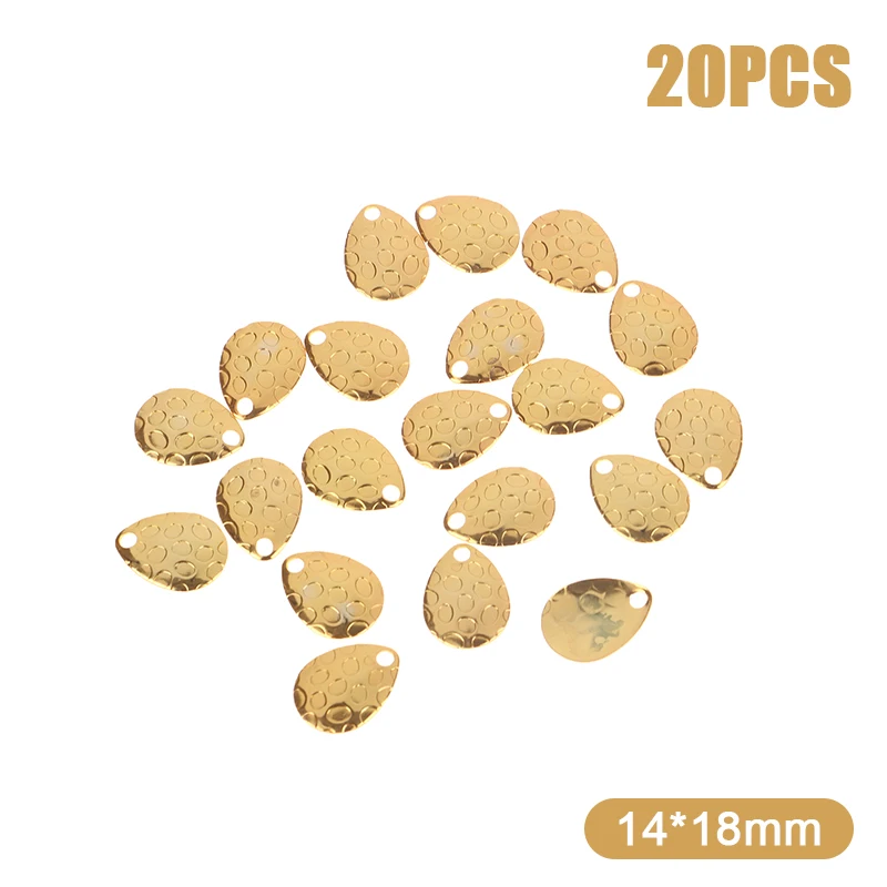20Pcs Angeln Spinner Klingen Metall Waterdrops Form Löffel Plaice Für Tackle Handwerk Köder Werkzeug Locken DIY Harten Köder zubehör