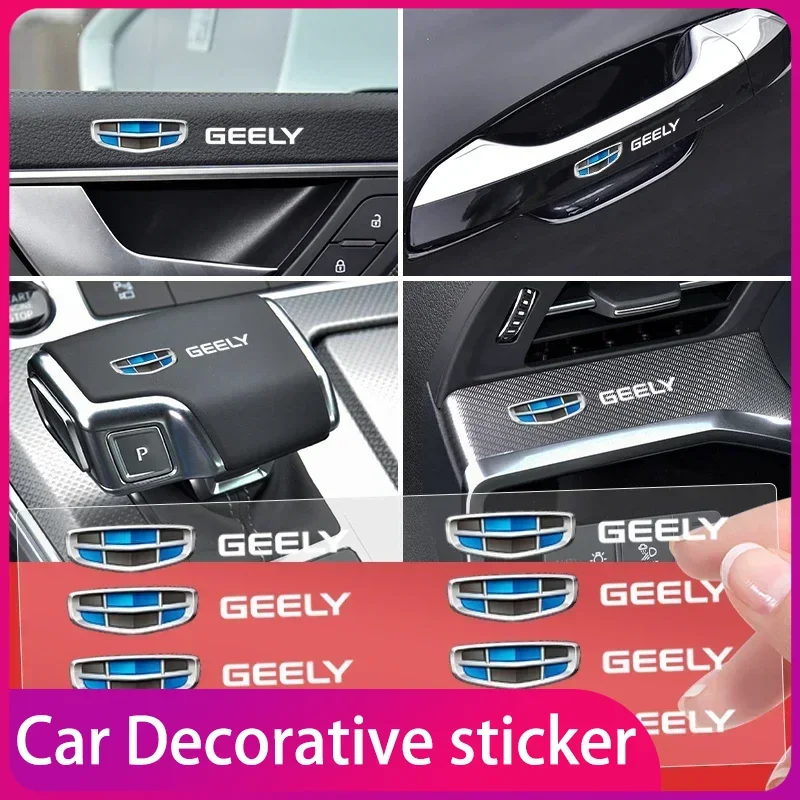 

Transparent Car Logo Badge Emblem Sticker Styling Decorative Stickers For Geely Emgrand X7 EC7 EC8 GE GT EV8 EX7 Atlas Boyue CK2