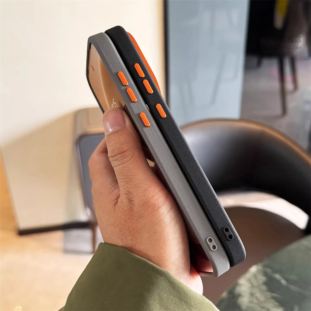 Luksusowe magnetyczne etui z PU skóry o fakturze tkaniny z bumperem do OnePlus 15 15R 13 13R 1+Turbo 6 6V, magnetyczna obudowa do bezprzewodowego ładowania. — zdjęcie produktu 4