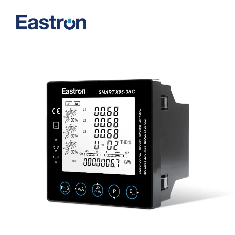 SMARTX96-3RC + muslimate Rogowski coil trifase a tre fili Rogowski Coil Panel Meter