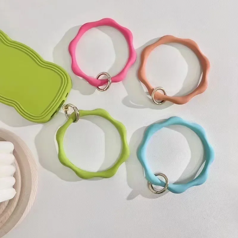 حزام الهاتف المحمول الحب القلب قلادة معلقة حلقة الهاتف معصمه لينة سيليكون الحبل مكافحة خسر سوار آيفون سامسونج