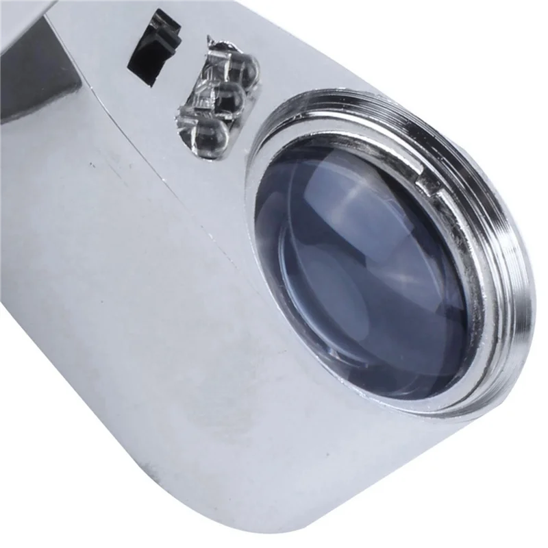 QWE-10X 40X LED الجيب المكبر الجواهري العين زجاج حلقة عدسة مكبرة العدسة ضوء الأشعة فوق البنفسجية