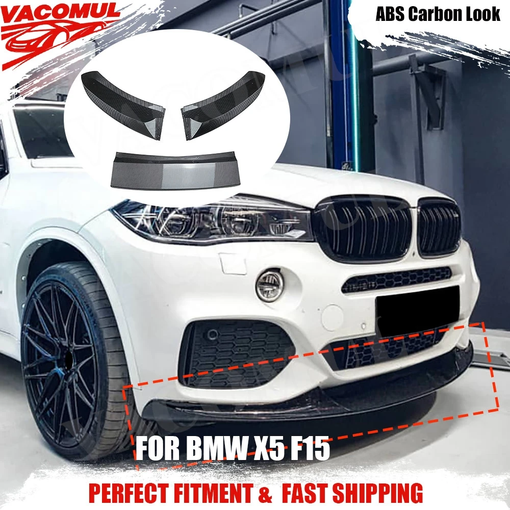 

VACOMUL 1set ABS Front Lip Spoiler For BMW X5 F15 2014-2018 Head Bumper Chin Guard Bumper Cover Front Bumper Extension Bodykits