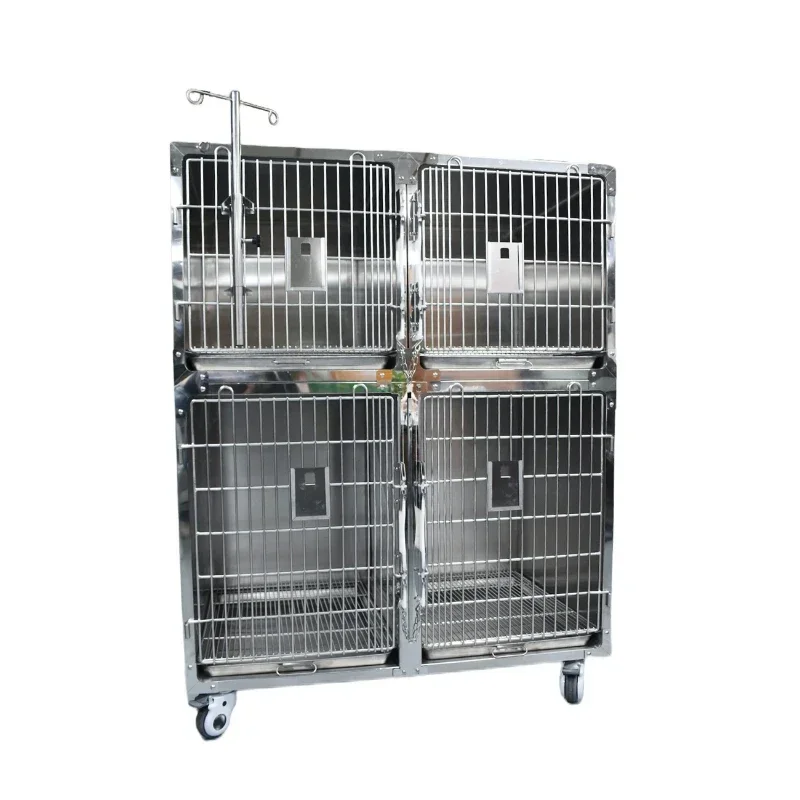 Good Price Veterinary cage Stainless Steel Four Sets of Dog Cat Stainless Steel Pet Cage