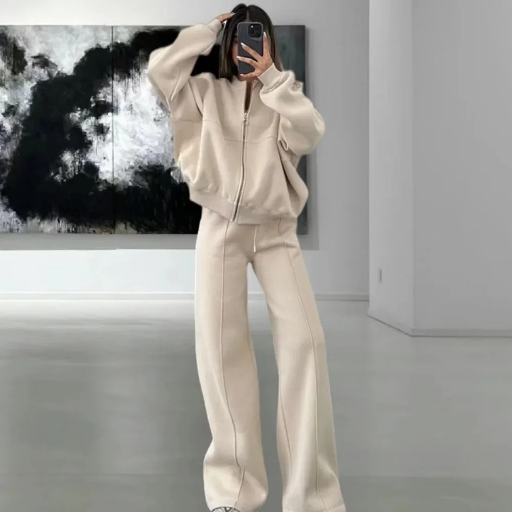 

Women Two Piece Set Pants Sets Sport Jacket Spring Matching Sets Y2k Tops Tracksuit Autumn Spring Joggers Long Pant High Waist