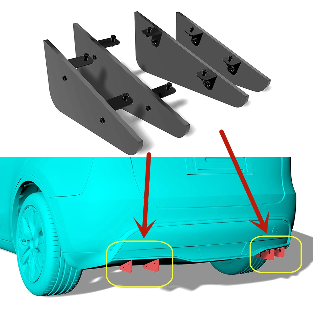 

For Tesal Model Y 2019--2023 Year Rear Diffuser Bumper Lips Spoiler Splitter Body Kit Accessories