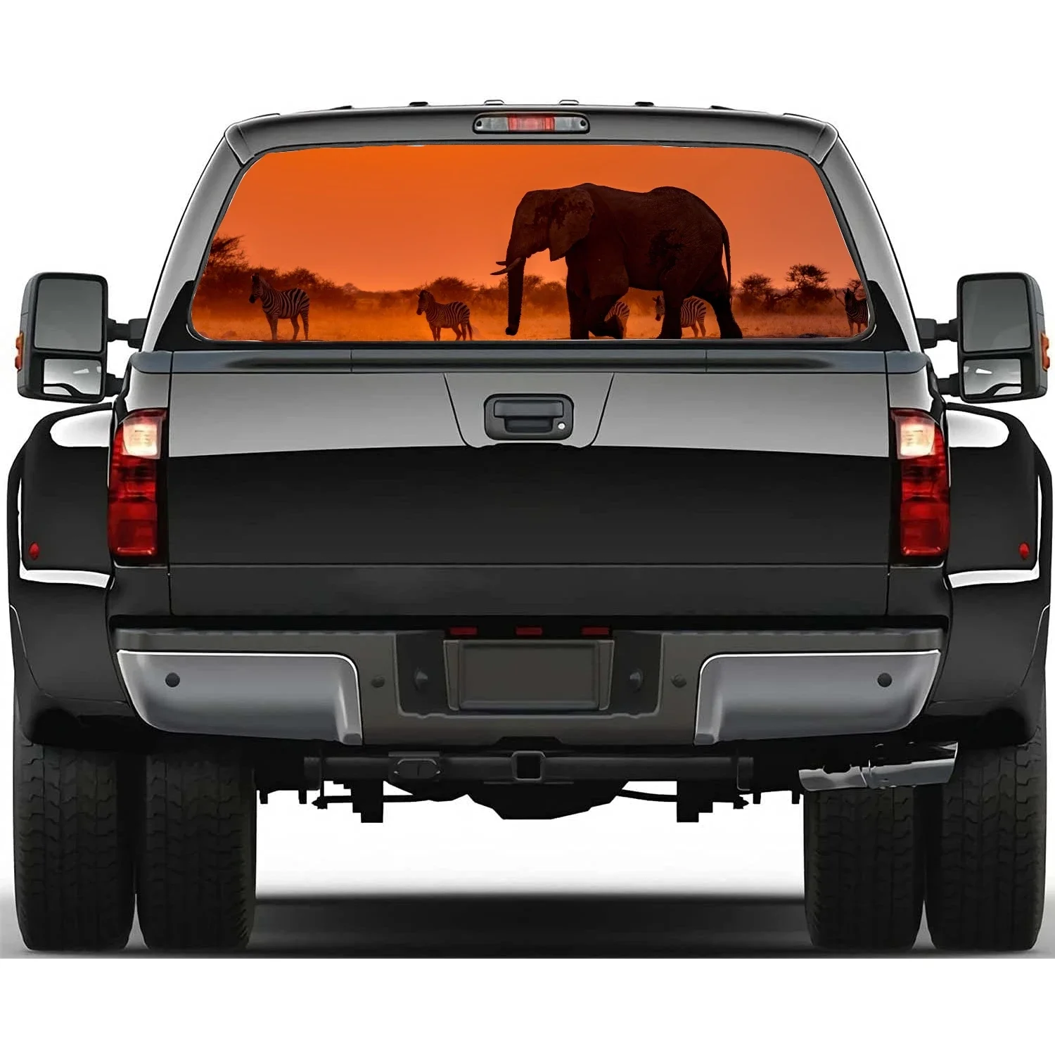 

Наклейки на окно автомобиля со слоном, виниловые полупрозрачные декоративные наклейки для грузовиков, пленка для краски, наклейки для автомобиля