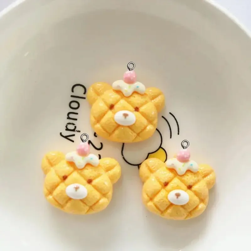 10 قطع لطيف الكرتون الحيوان الكوكيز الراتنج سحر DIY قلادة متعة الأقراط قلادة مجوهرات ديكور Kawaii المفاتيح #4