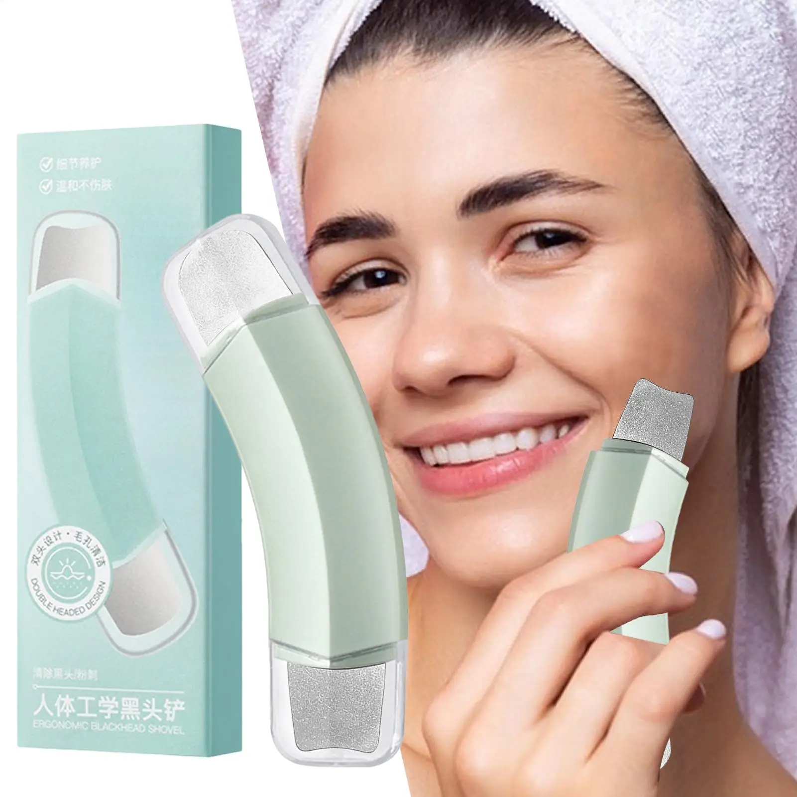 مكشطة تنظيف الوجه، مجرفة التنظيف العميق للأنف، أداة مريحة لتنظيف عميق للوجه