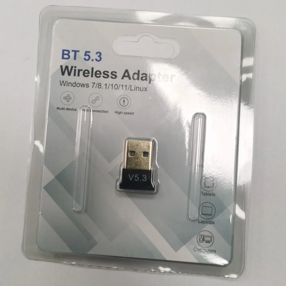 Adaptador USB Bluetooth 5.3 para Laptop e Tablets, Dongle Transmissor e Receptor Bluetooth para Computador PC, 20M Sem Fio