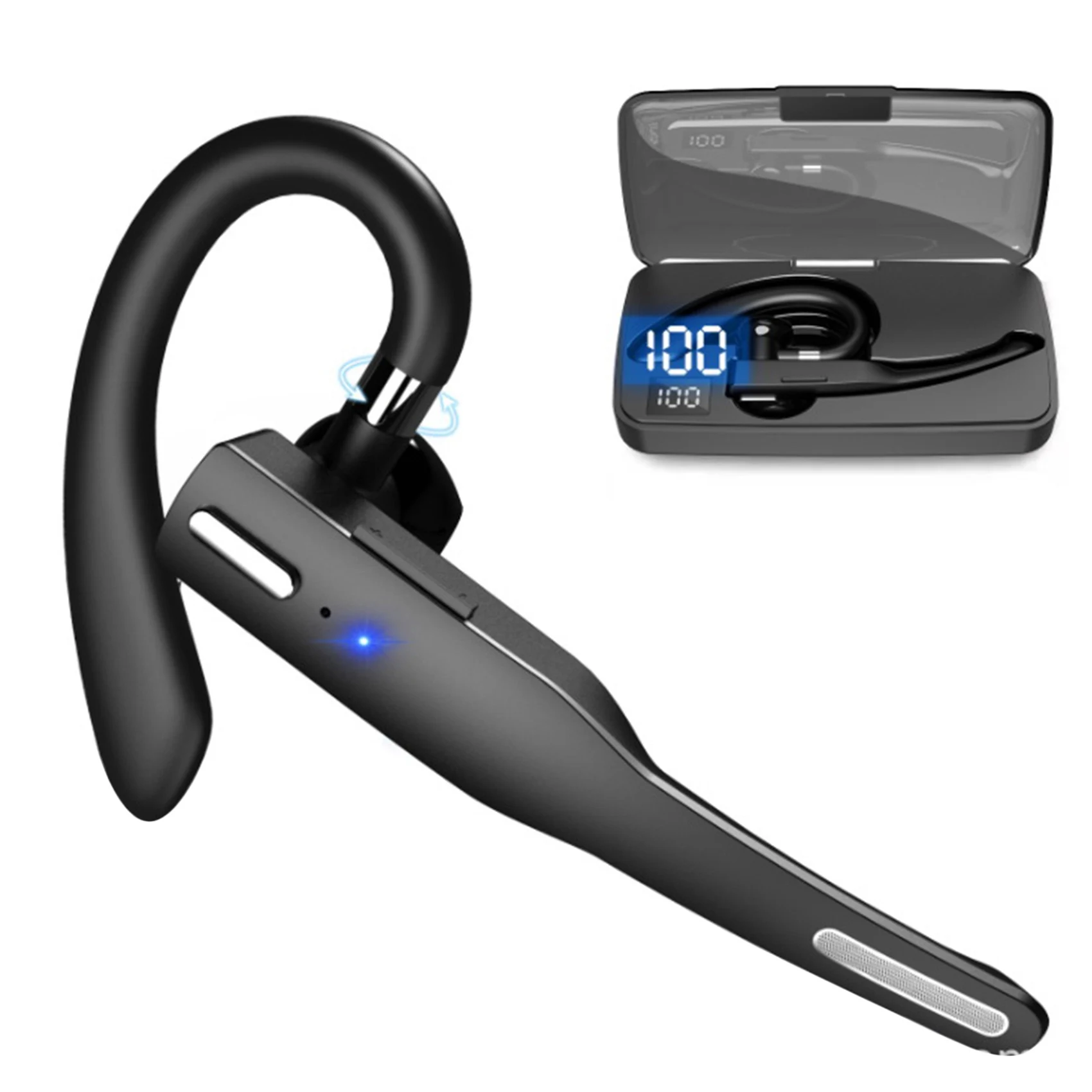 Fone de ouvido Bluetooth Microfone duplo com cancelamento de ruído V5.0 Fones de ouvido Bluetooth para drivers Máquina de escritório