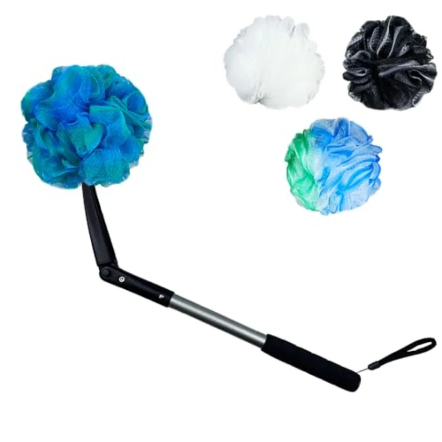 

Мочалка-люфа на длинной ручке с губками для душа и ванны, отшелушивающая мочалка-люфа на палочке для пожилых людей и людей с ограниченными возможностями