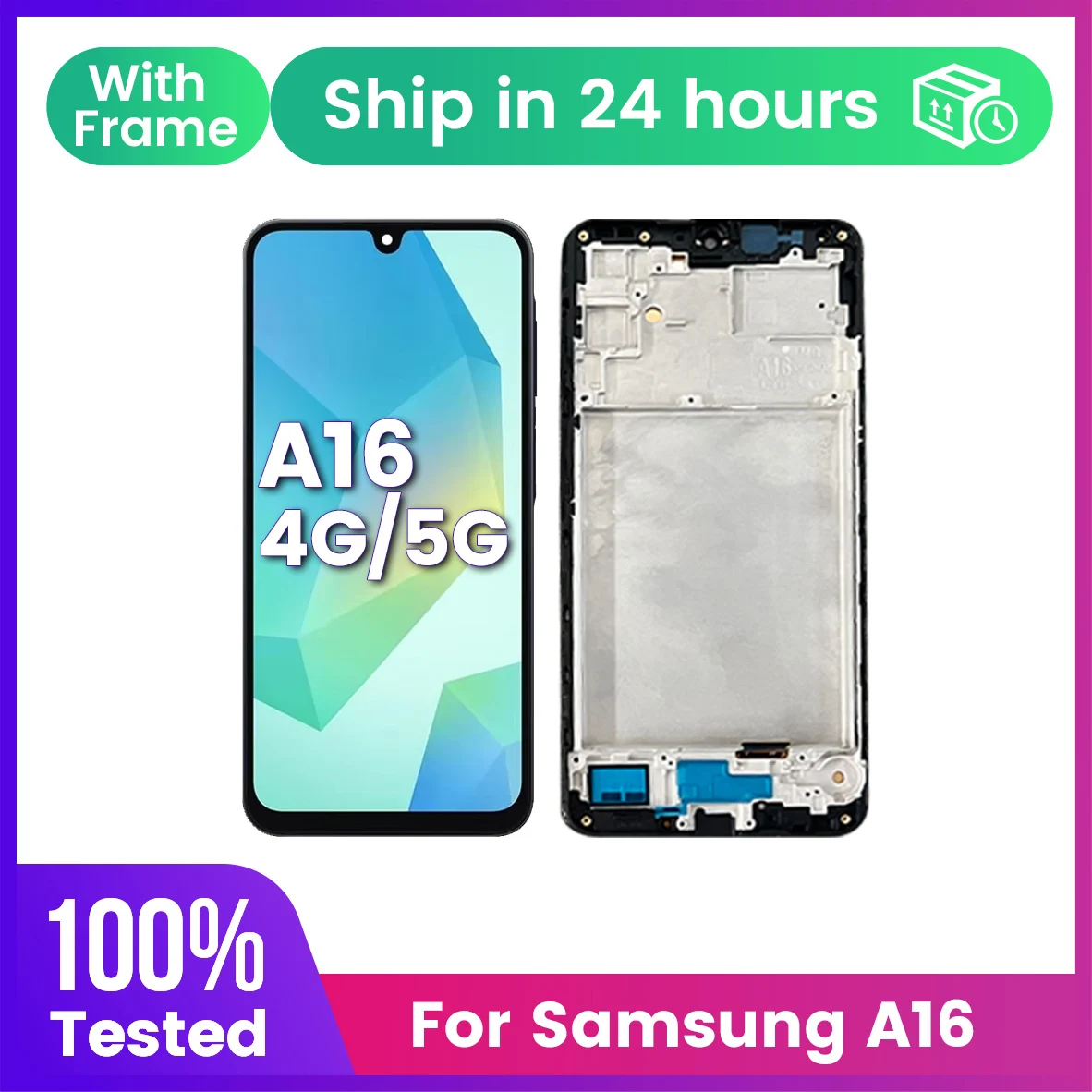 GEFENSIFor SAMSUNG A16 Pantalla LCD SM-A165F A166B 4G/5G LCD Pantalla táctil Digiziter montaje Pantalla con marco LCD