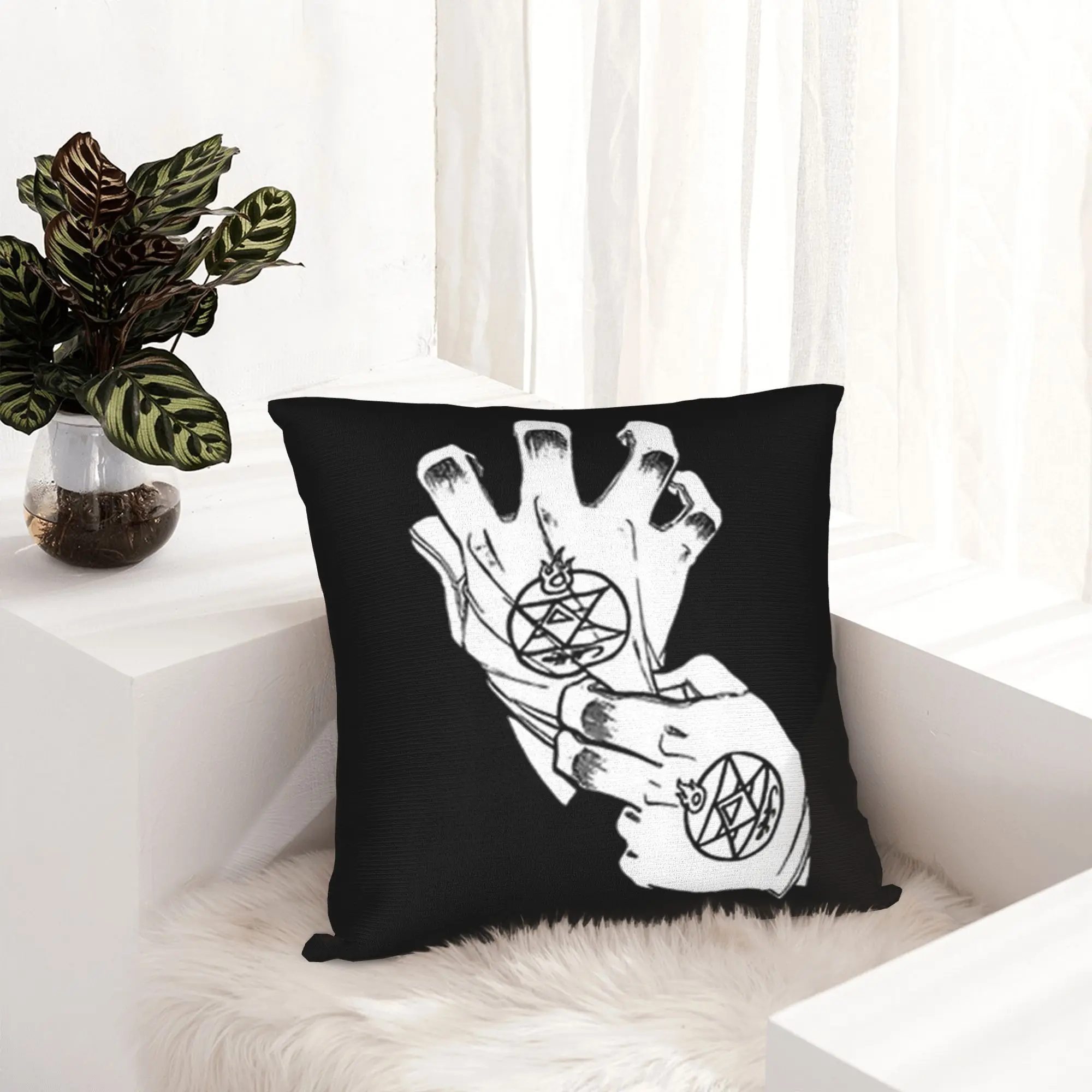Fullmetal Alchemist Anime  Pillowcase Soft Cushion Cover Decor Roy Mustang Gloves Pillow Case Cover Living Room Zipper 40X40cm