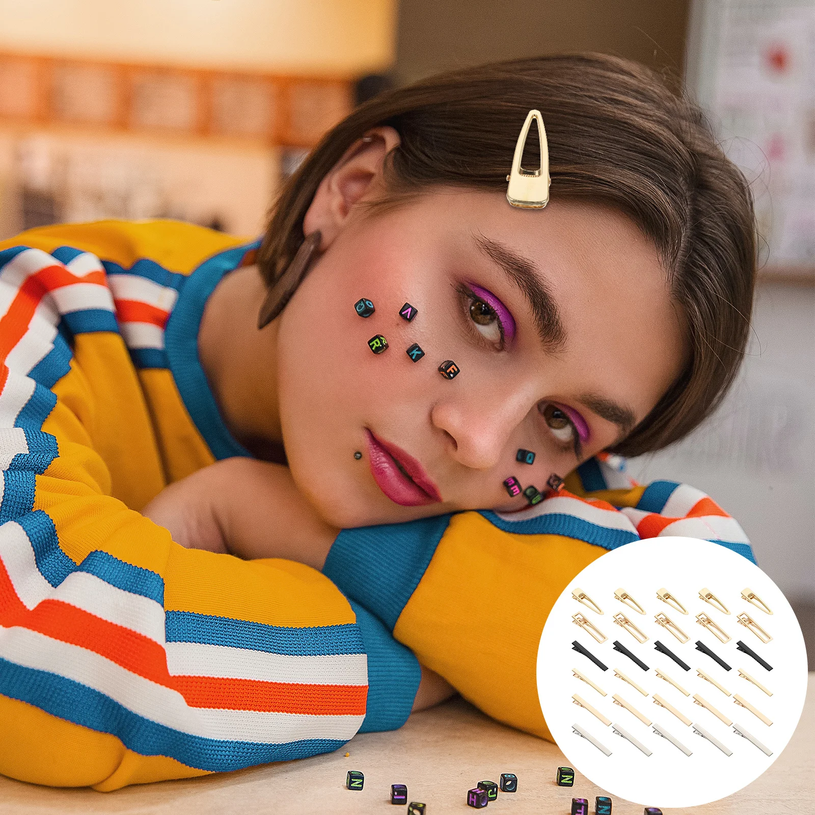 

60 шт., заколки для волос «сделай сам», металлические аксессуары, многофункциональная заколка из сплава для укладки волос, декоративные заколки для волос, зажимы для рукоделия ручной работы