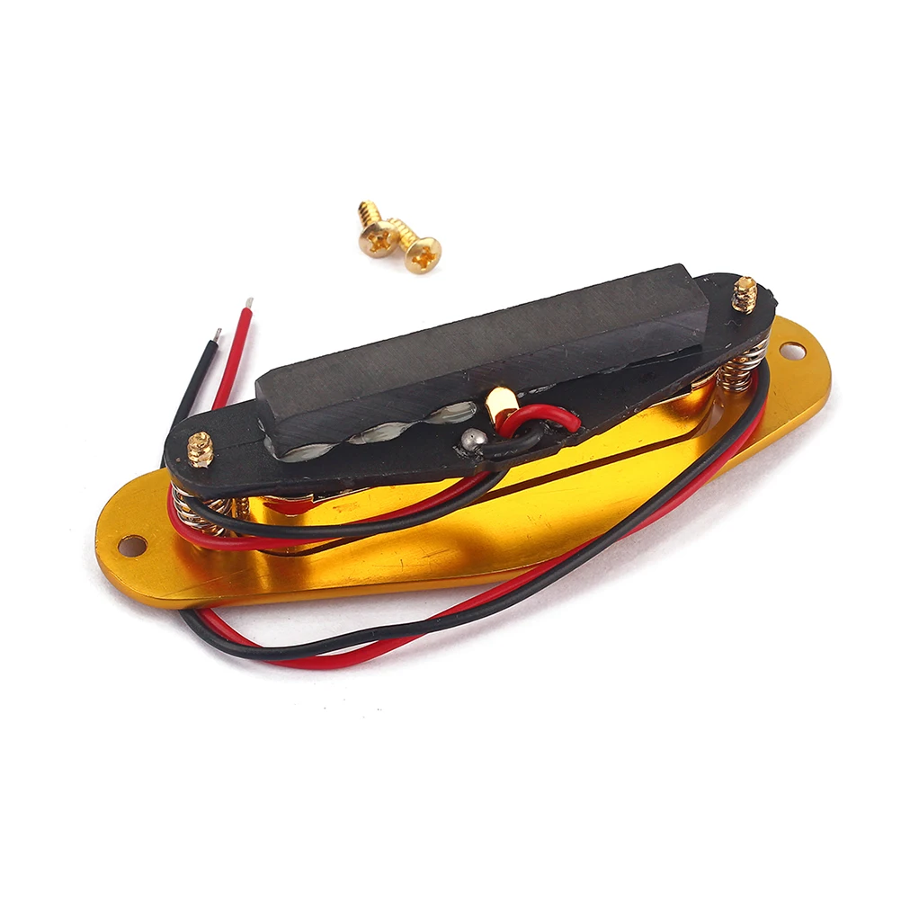 

Golden Frame Pickup Guitar Single Coil Electric Bass Replacement V Copper Wire ABS Plastic Sturdy Glossy for Players