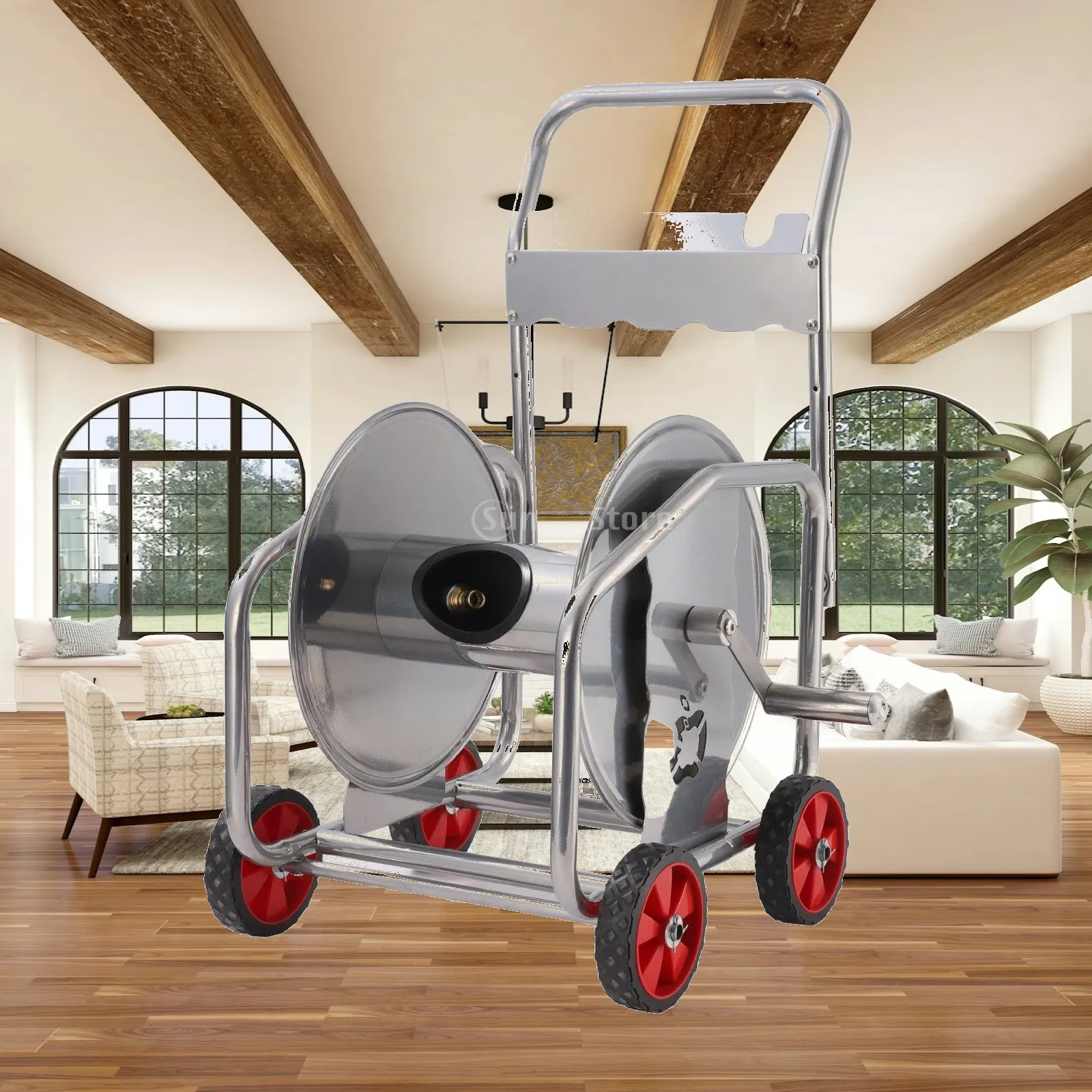 Hose Reel Cart Easy Winding Wheeled Garden Hose Winder Accessory Holder Outdoor Storage for Yard, Car Wash, Patio