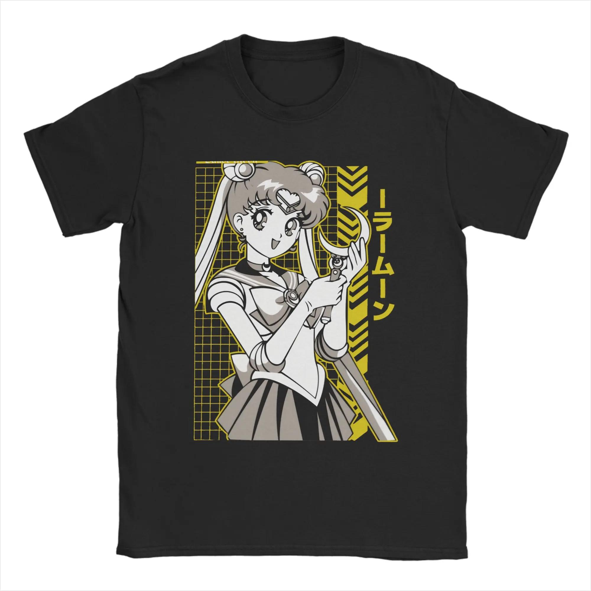 Sailors Moons with Crescent Moons Wand T Shirt Summer  100 Cotton T Shirts For Men's Design Tee Shirt Short-Sleeved Tees