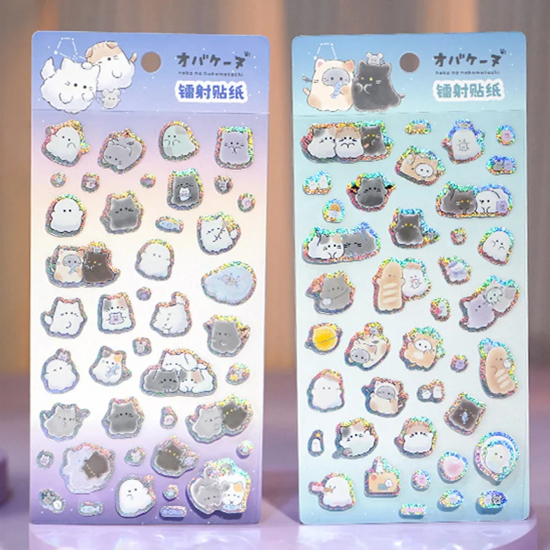 

Cartoon Obakenu Series Sticker Creativity Cute Holographic Sticker Student Reward Stickers Diy Phone Case Diary Ccd Friend Gift