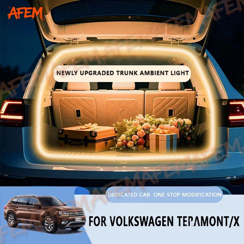 For Volkswagen Teramont/X  trunk light modification light Atmosphere lights White warm white Rear Trunk LED Light Bar