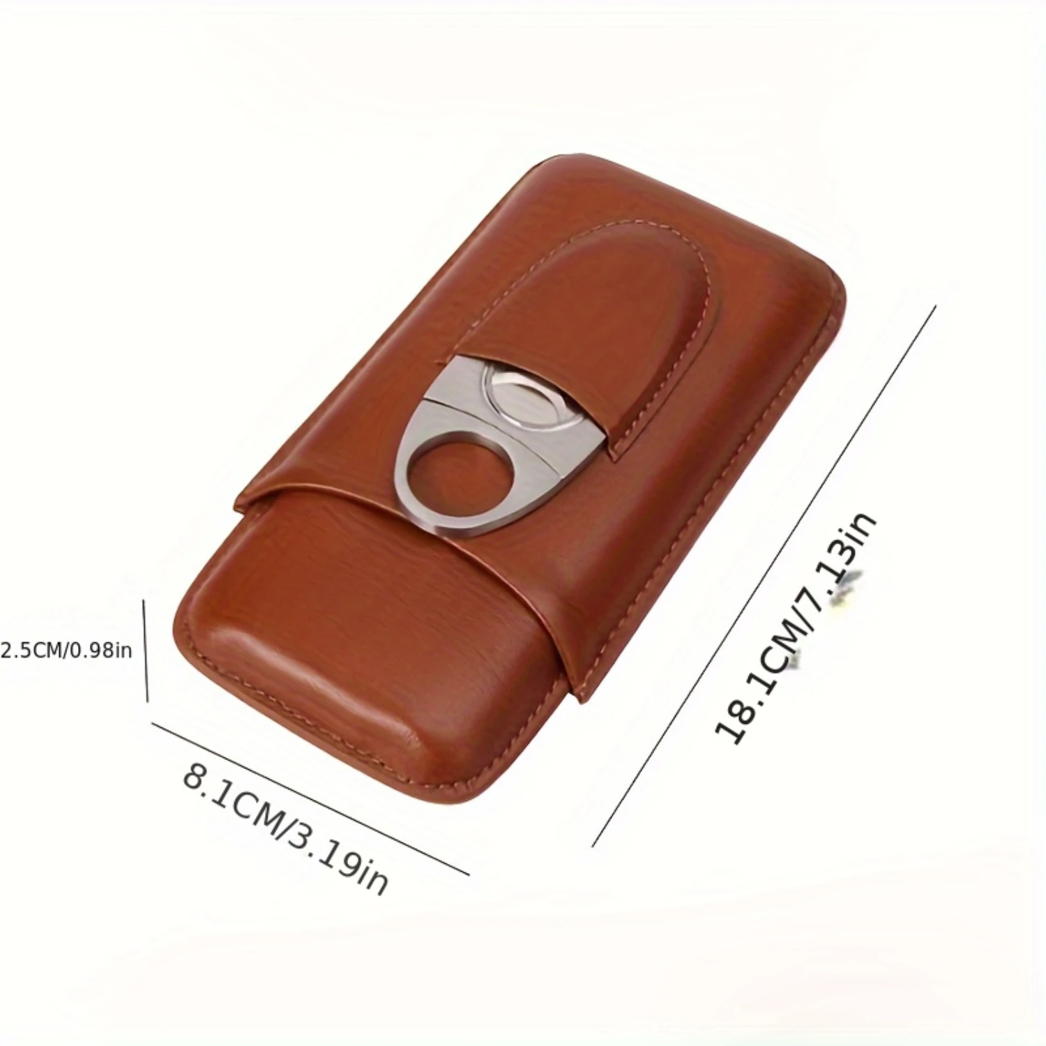 High-end Cedar Wood Cigar Organizer with Leather Case & Cutter - Luxurious Gift for Cigar Enthusiasts & Connoisseurs