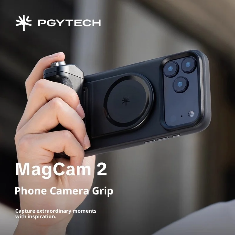PGYTECH MagCam2 manija de cámara móvil 25N controlador de cámara de Control remoto Bluetooth magnético con luz de relleno magnética para teléfono