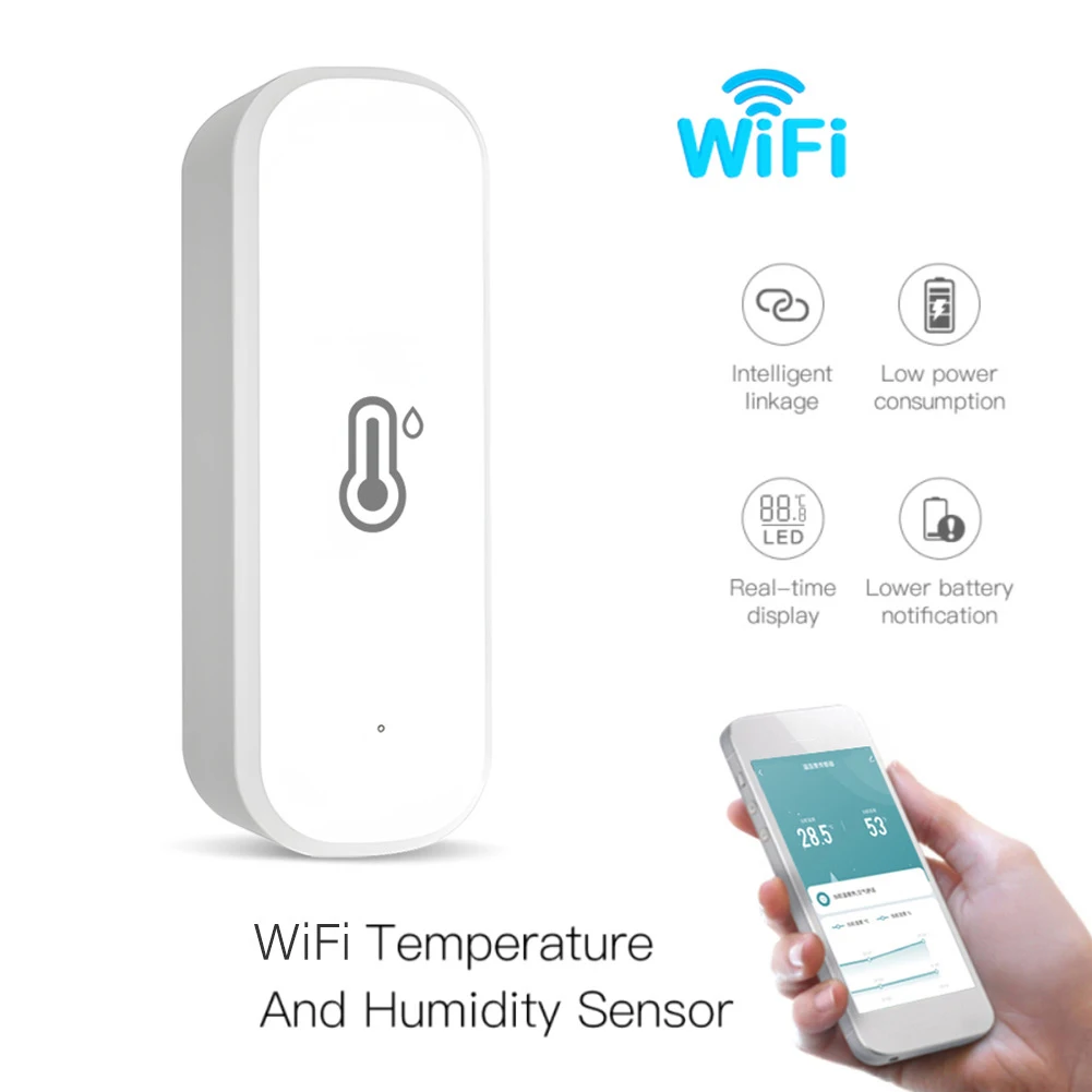 New Graffiti Smart WiFi Mini Smart Temperature Humidity Sensor Lightweight Temperature Humidity Meter Smart Home