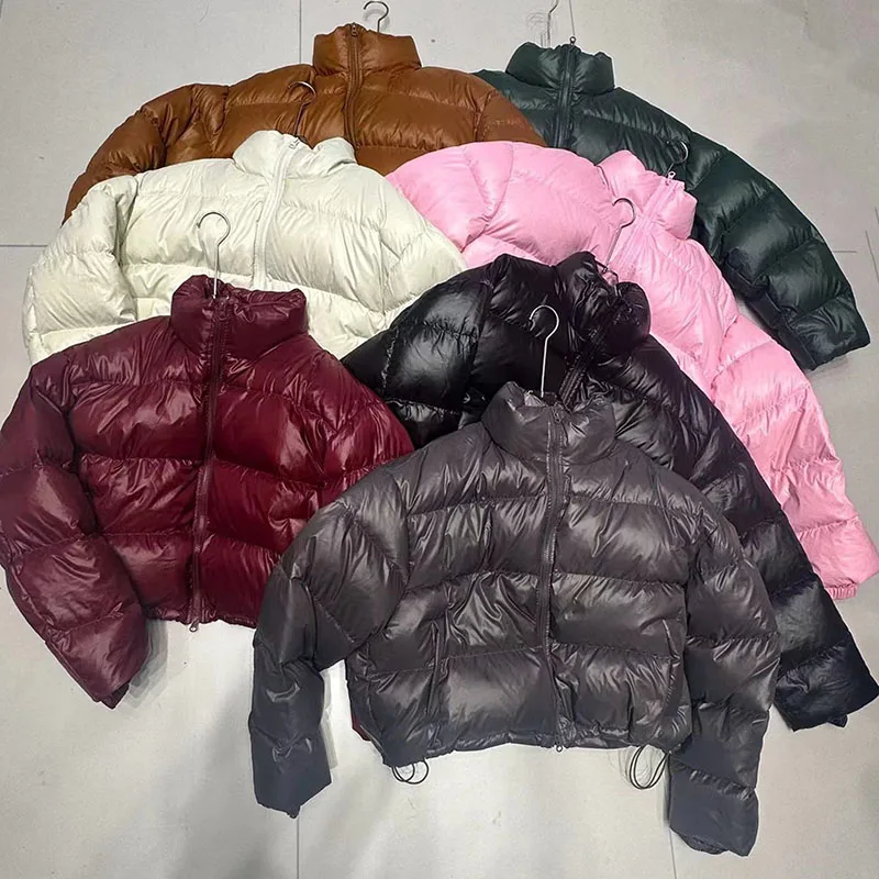 Overcoat Fashion Warm Stand Collar Loose Solid Color Women Down Jacket 2024 Winter White Duck Down Short Women Down Jacket H170