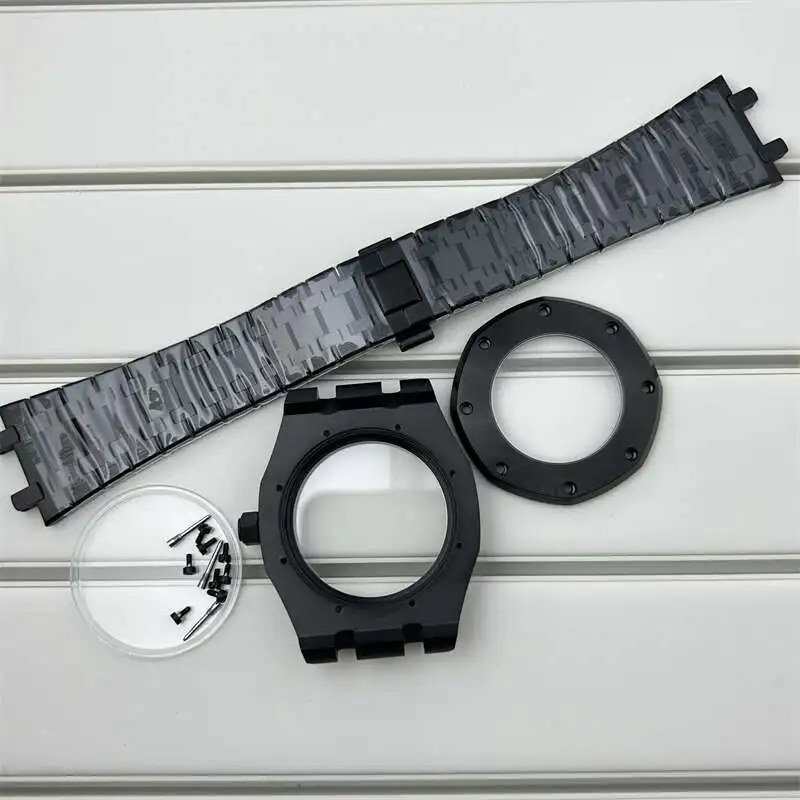 変更された 41 ミリメートルステンレス鋼時計バンドケースサファイアガラス Oakap NH35 NH36 ムーブメント時計アクセサリー 31.8 ミリメートルダイヤルに適しています