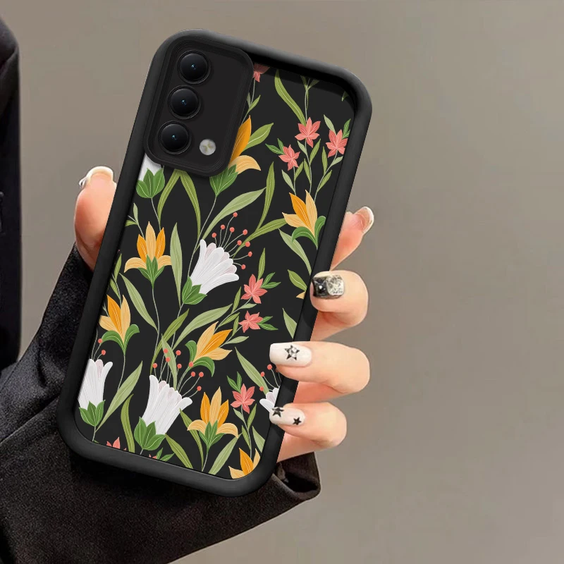 حافظة هاتف من السيليكون غير اللامع لهاتف انفينيكس تكنو سبارك 20C 10 Pro 6 Go 2024 2023 2022 Pova 7 Camon 40 Pro 30 20 غطاء أوراق الزهور