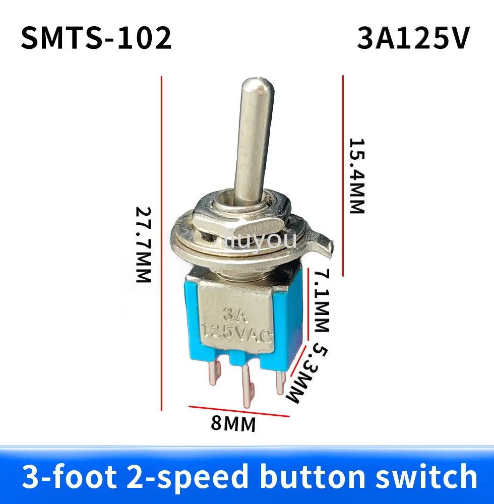SMTS 102 Interruptor, 3 Pinos, Micro Rocker de 2 Posições, Engrenagem, 6A125V, AC, 10PCs, 5PCs