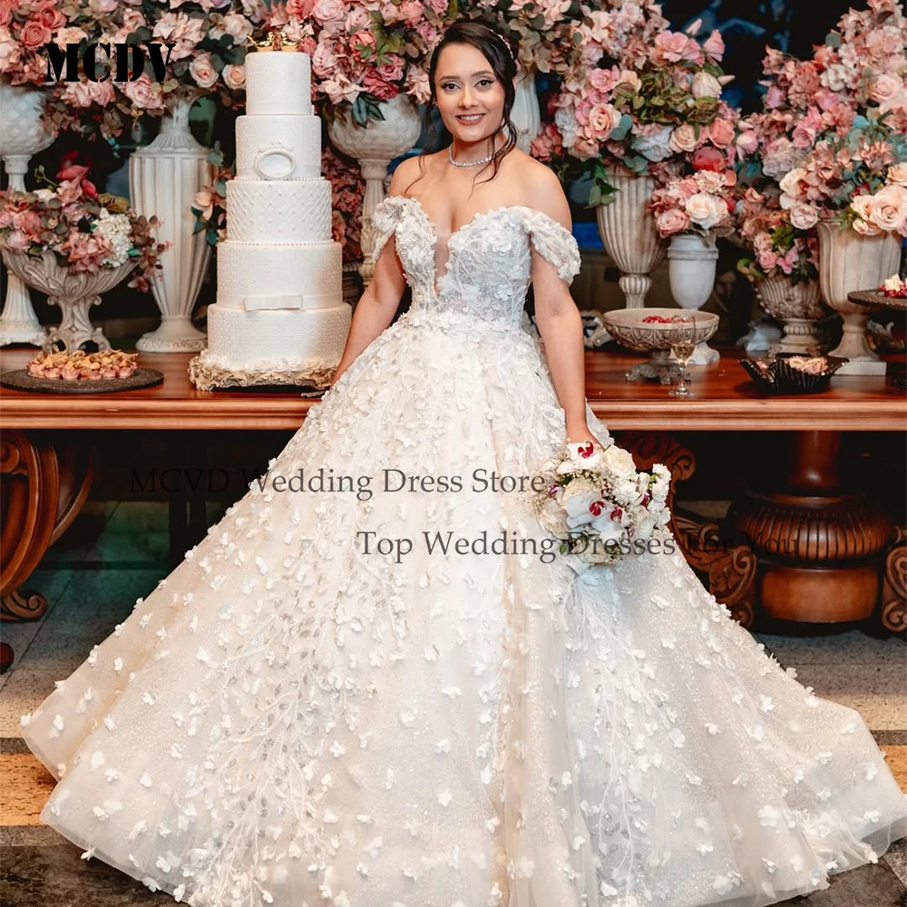 

MCDV Роскошное свадебное платье без рукавов по индивидуальному заказу, бальное платье принцессы для невесты, большие размеры, Vestido de Noiva