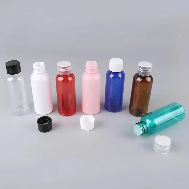 

500pcs 50ml Empty Plastic Bottle with Screw Top Lid,Clear 1.7OZ PET Container for Shower Gel Cosmetics Packaging, lotion bottles