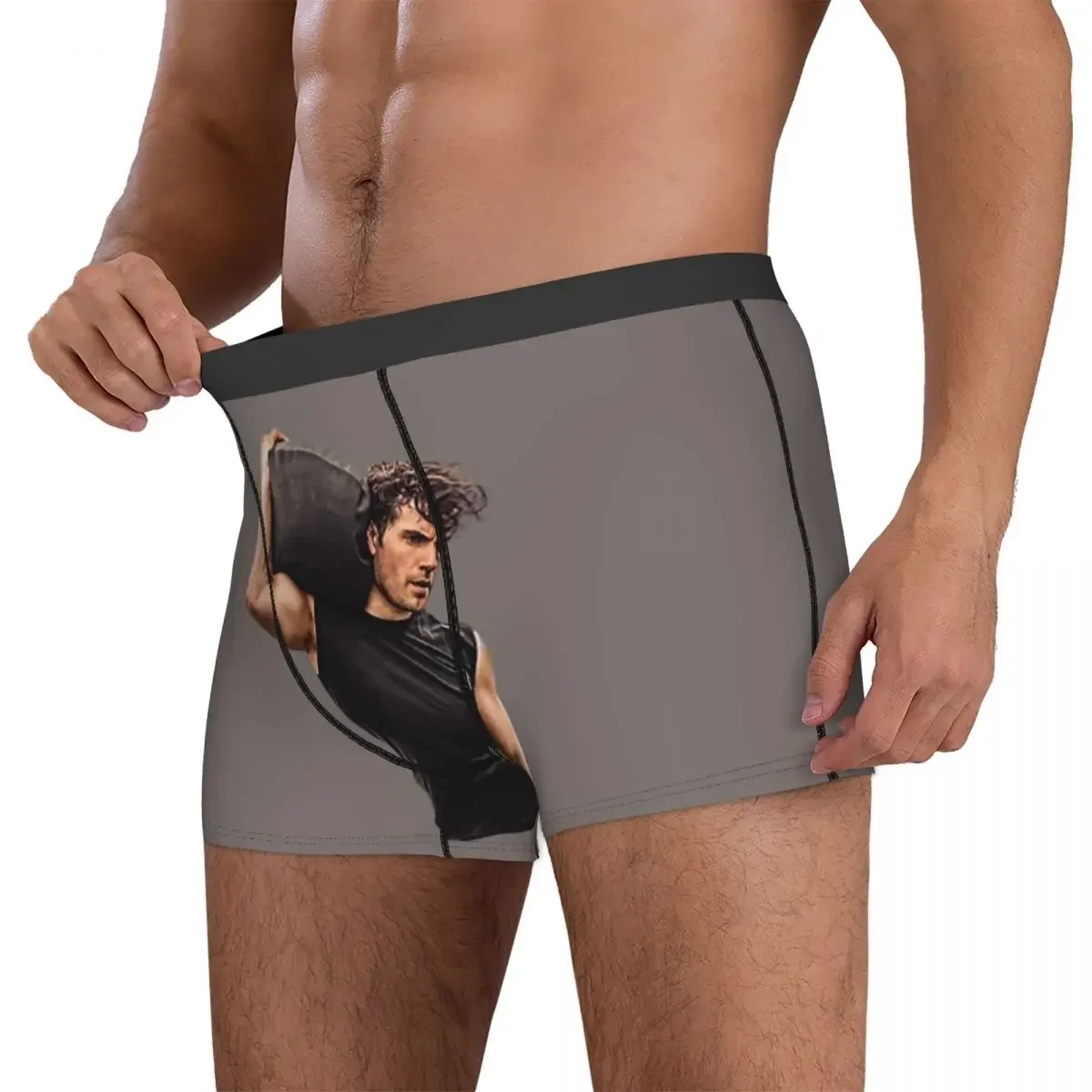 Boxer Underpants Shorts Henry Cavill Panties Male Soft Underwear for Homme Man Boyfriend Gift