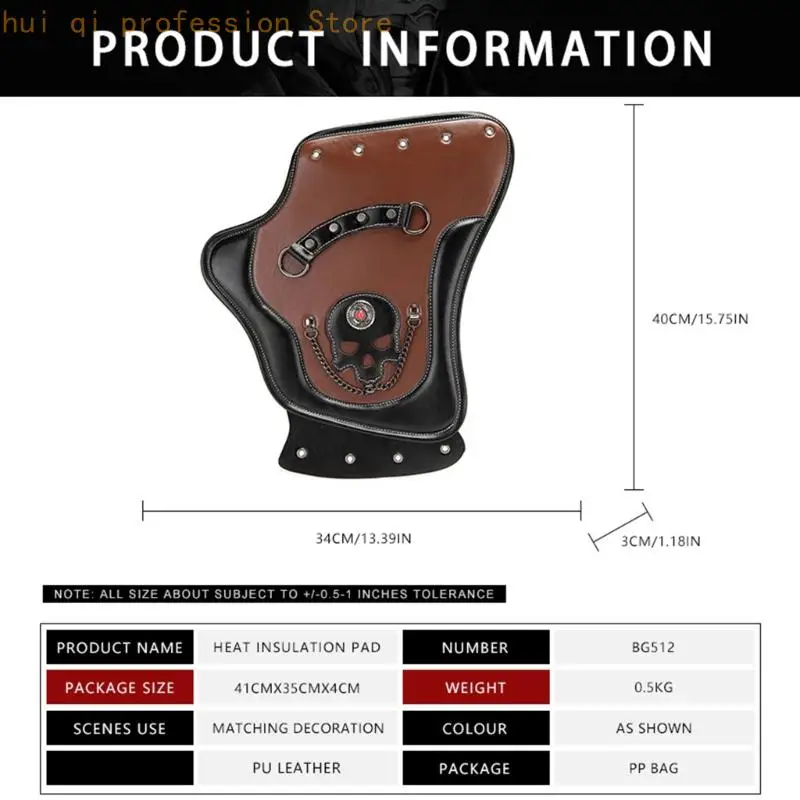Motorrad-Seiten-Wärmeisolationspad mit Totenkopf-Abdeckungsdetail H8WE – Detail 6