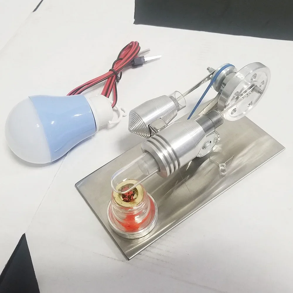 Stirling Engine Generator Model External Combustion Engine Steam Physics Science Experiment Metal Model Toy Birthday Gift