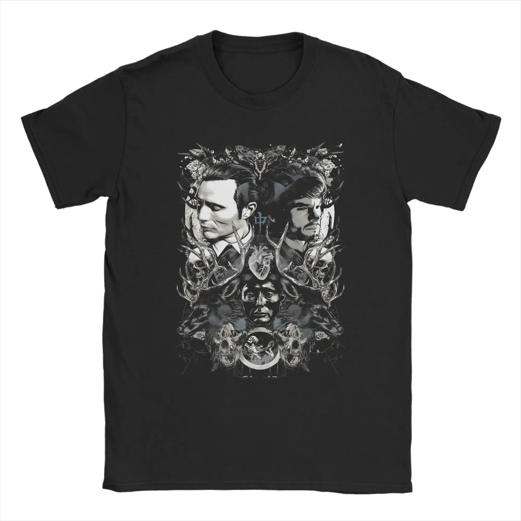 Leisure Mads Mikkelsen T-Shirt Men O Neck 100% Cotton T Shirt Hannibal Short Sleeve Tee Shirt Graphic Tops