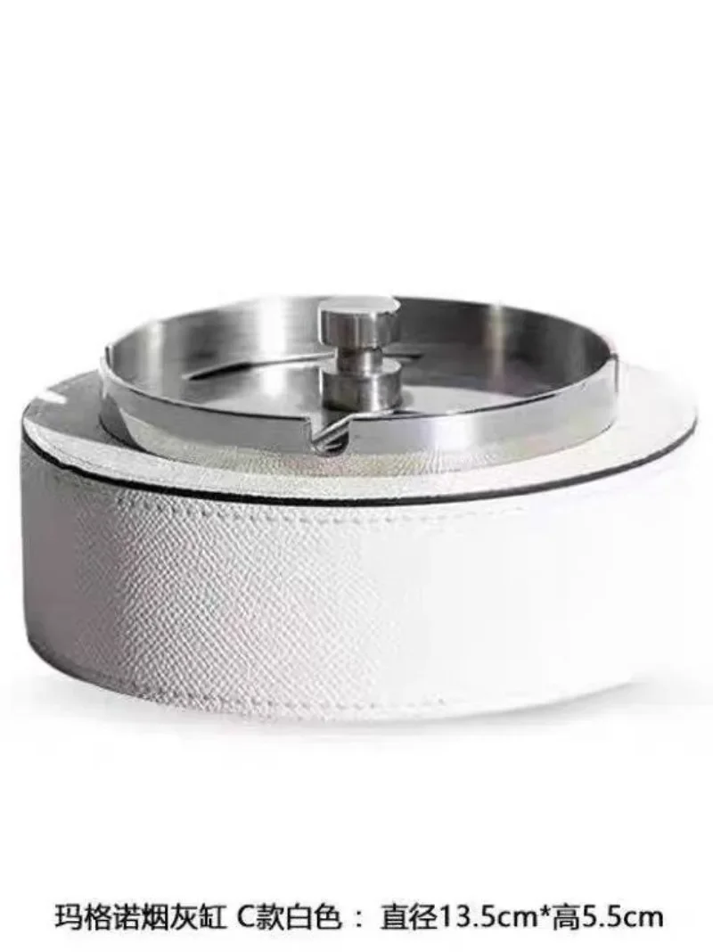 German stainless steel ashtray, simple leather ashtray, metal home hotel, conference room ashtray
