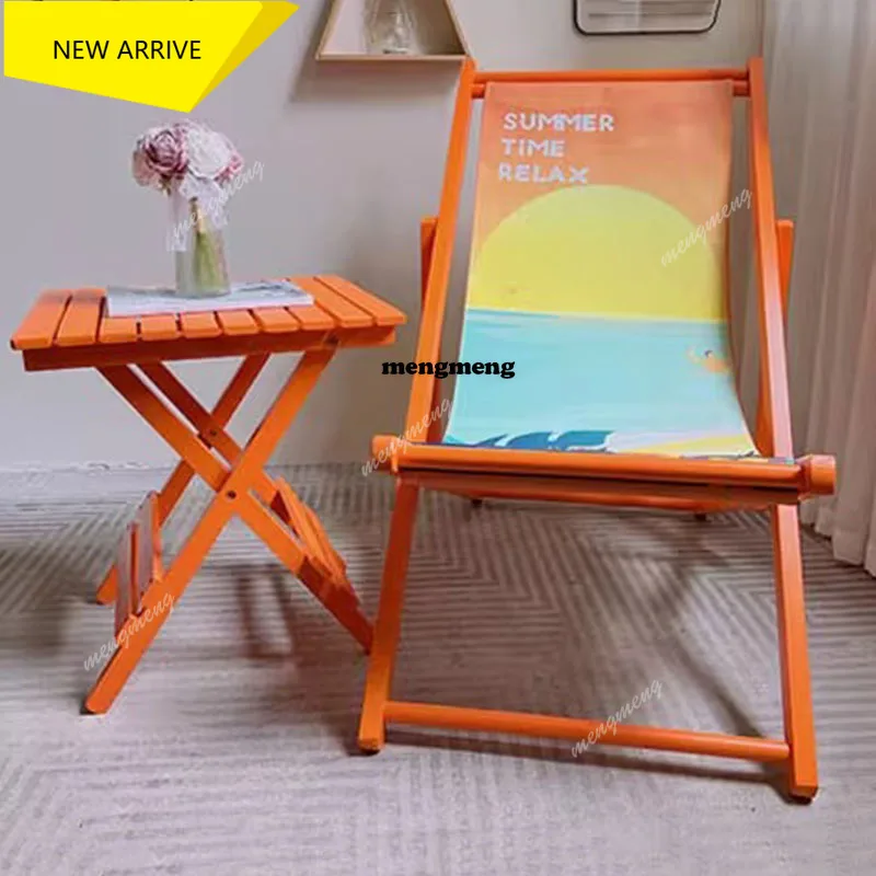

M138 Cloth Wooden Folding Chair Adult Reclining Rocking Beach Accessories Folding Chair Outdoor Garden Portable Silla Playa Furn