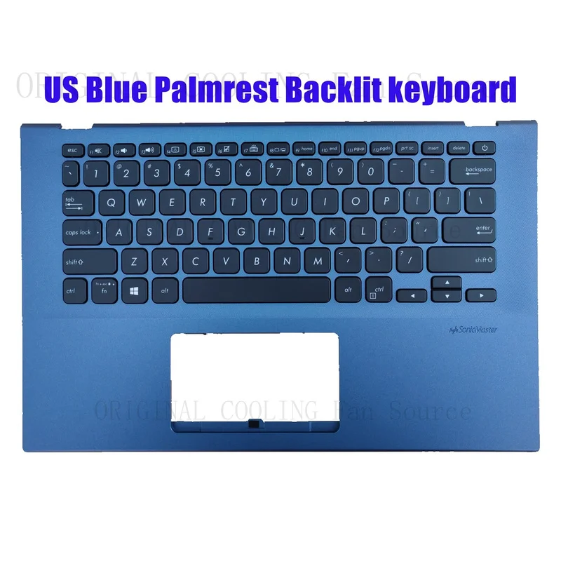 R+  FOR US Blue Palmrest Backlit keyboard for ASUS A412 F412 M412 S412 X412 V412 R424