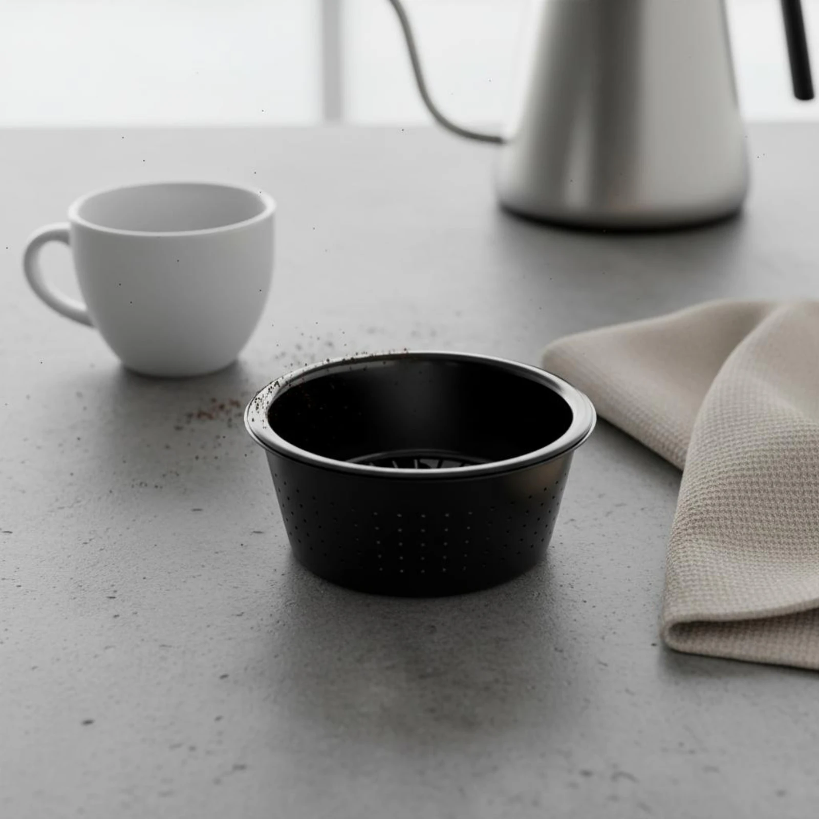 58mm Espresso Strainer Basket Flat Bottom Design Portafilter Basket Coffee Powder Bowl High Extraction Performance for Baristas