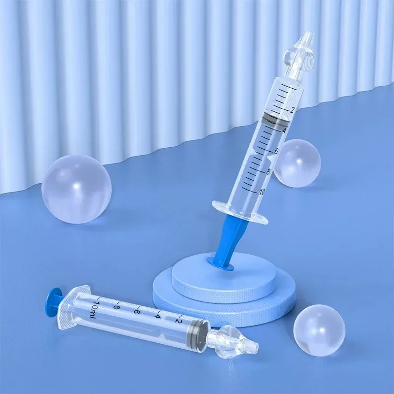 10ML Baby Nasal Syringe Set with 5 Silicone Heads Baby Nasal Aspirator Qucik Syringe Nose Cleaner Rinsing Tools for Infant Kids