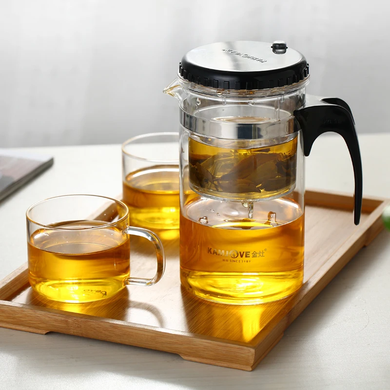 100% Genuine Kamjove TP-160 Art Tea Cup Teapot 500ml Glass Kettle strainer Elegant AUTO-OPEN set infuser de cha view 3