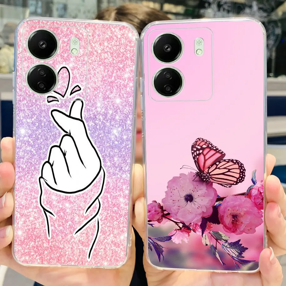 For Cover Xiaomi Redmi 13C Phone Case Fashion Butterfly Cartoon Cover Soft Silicone Funda on Xiomi Redmi 13C Redmi13C 13 C Coque