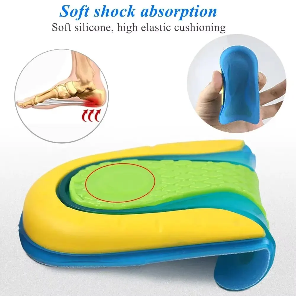 Silicone Gel Shoe Insoles Heel Cup Cushion for Heel Spurs Plantar Fascitis Pain Relief Height Inserts for Comfortable Walking