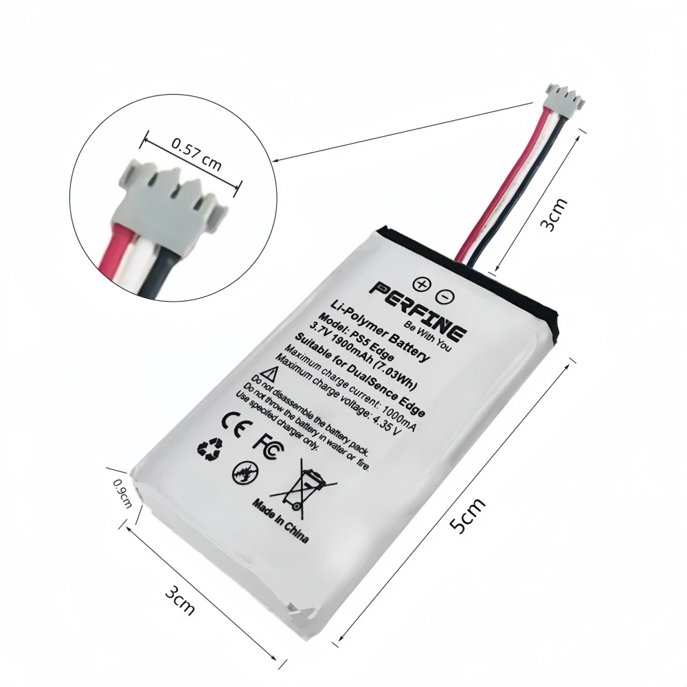 Perfine BAGP1001 DualSense Edge Controller Battery for SONY PS5 Edge; Playstation 5 Edge Batteries NOT for PS5 1900mAh