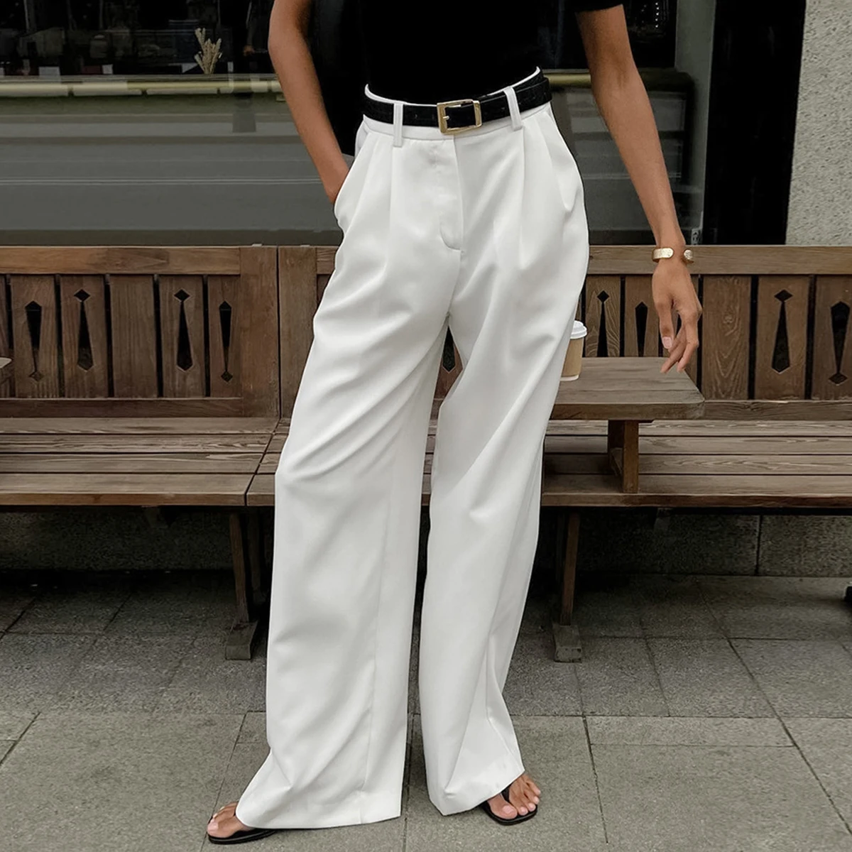 Loose Wide Leg Pants Women Korean Style High Waist Fashion Casual Long Pant Clothes Ofiice Lady Casual Baggy Trousers Streetwear