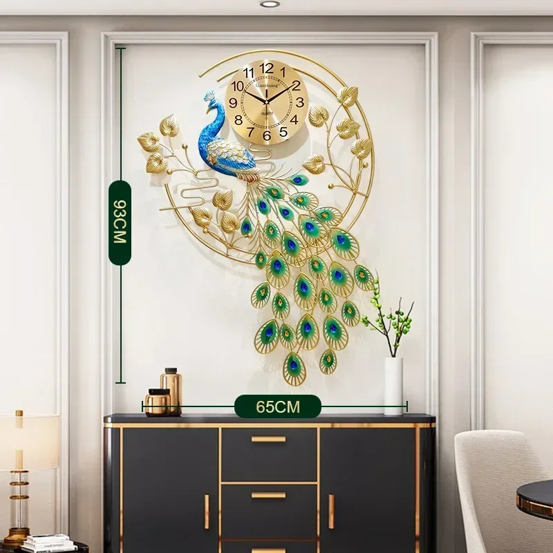 Peacock Wall Clock Modern Disign Large Wall Clocks Creative Dining Room Decor Living Room Decoration Wall Watch Reloj De Pared